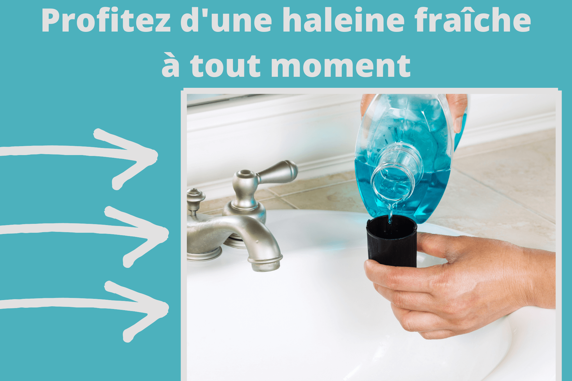 Le fil dentaire dans la salle de bains