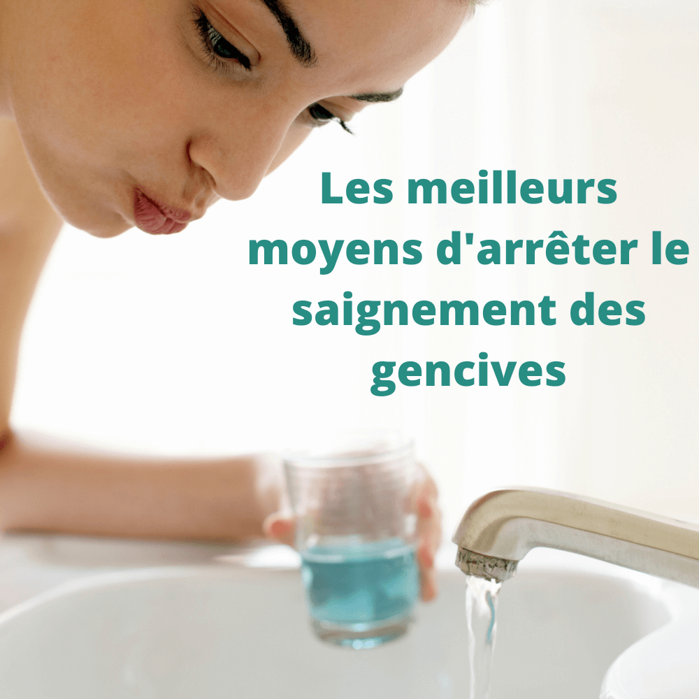 femme utilisant du fil dentaire