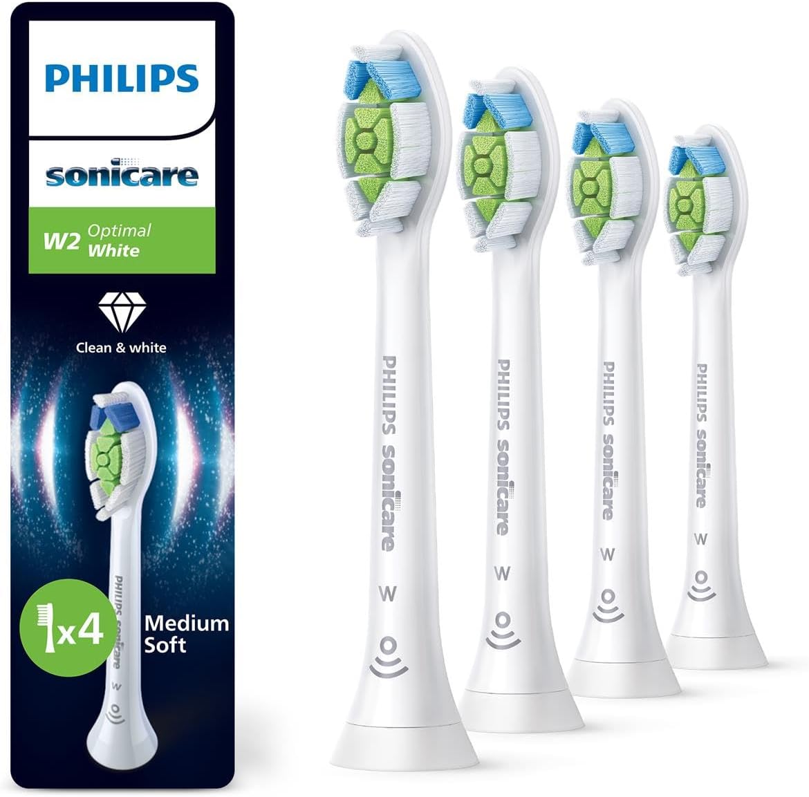 Philips Sonicare W2 Optimal White Ersatzbürstenköpfe Weiss (4 Stk.)