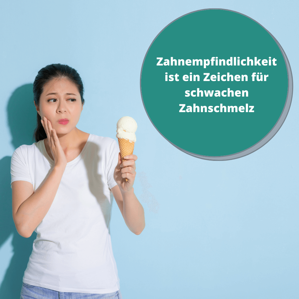 Frau hat empfindliche Zähne für Eis