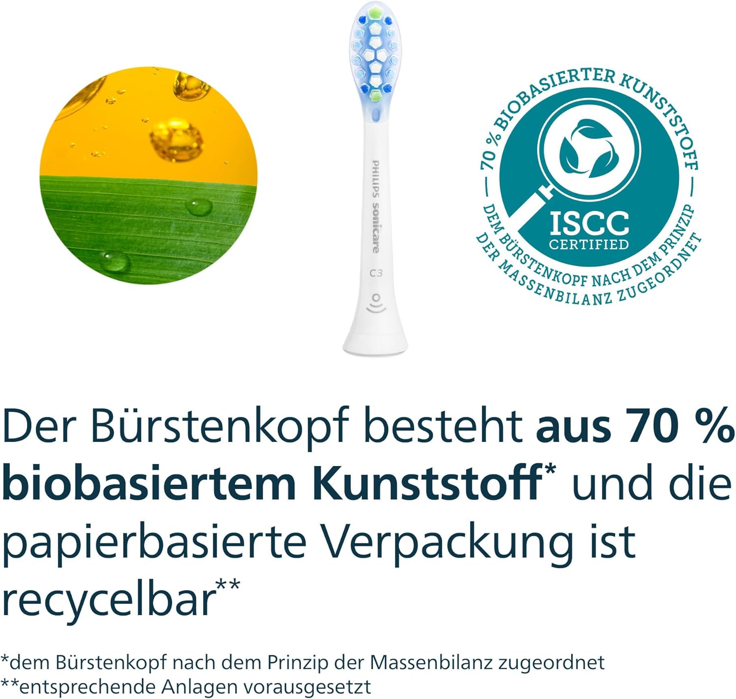 Philips Sonicare C3 Premium Plaque Defense Ersatzbürstenköpfe Weiss (4 Stk.)
